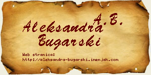 Aleksandra Bugarski vizit kartica